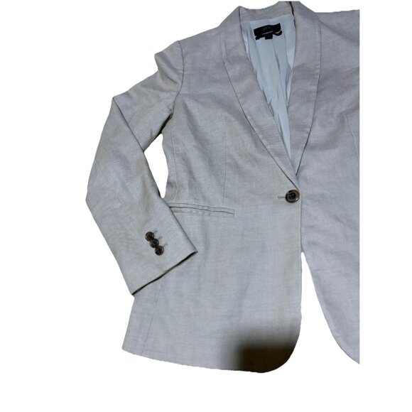 J. Crew womens Parke blazer size 4 oatmeal beige preppy career coastal Linen - Picture 3 of 9